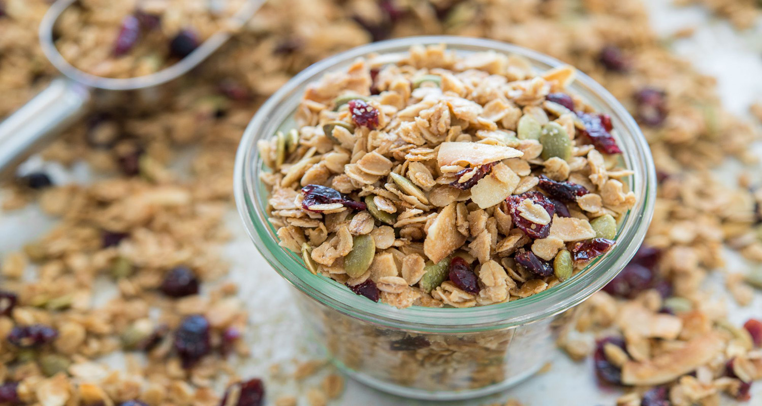 Fruity Nutty Seedy CBD-Infused Maple Syrup Granola
