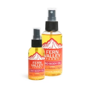cbd body oil from fern valley farms, 2oz and 4oz