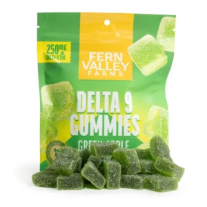 mushroom infused delta 9 gummies 25 count bag green apple