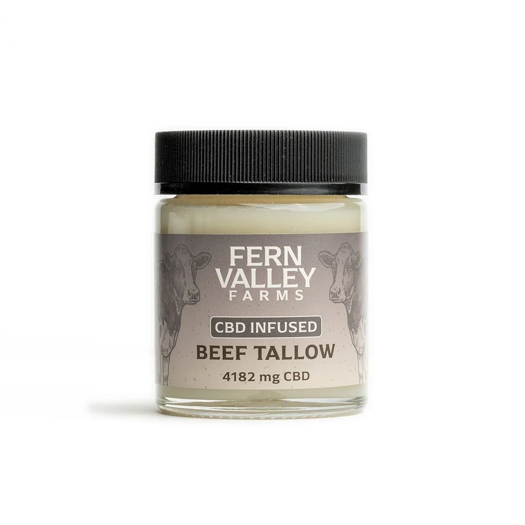 cbd infused beef tallow 3.88 oz jar