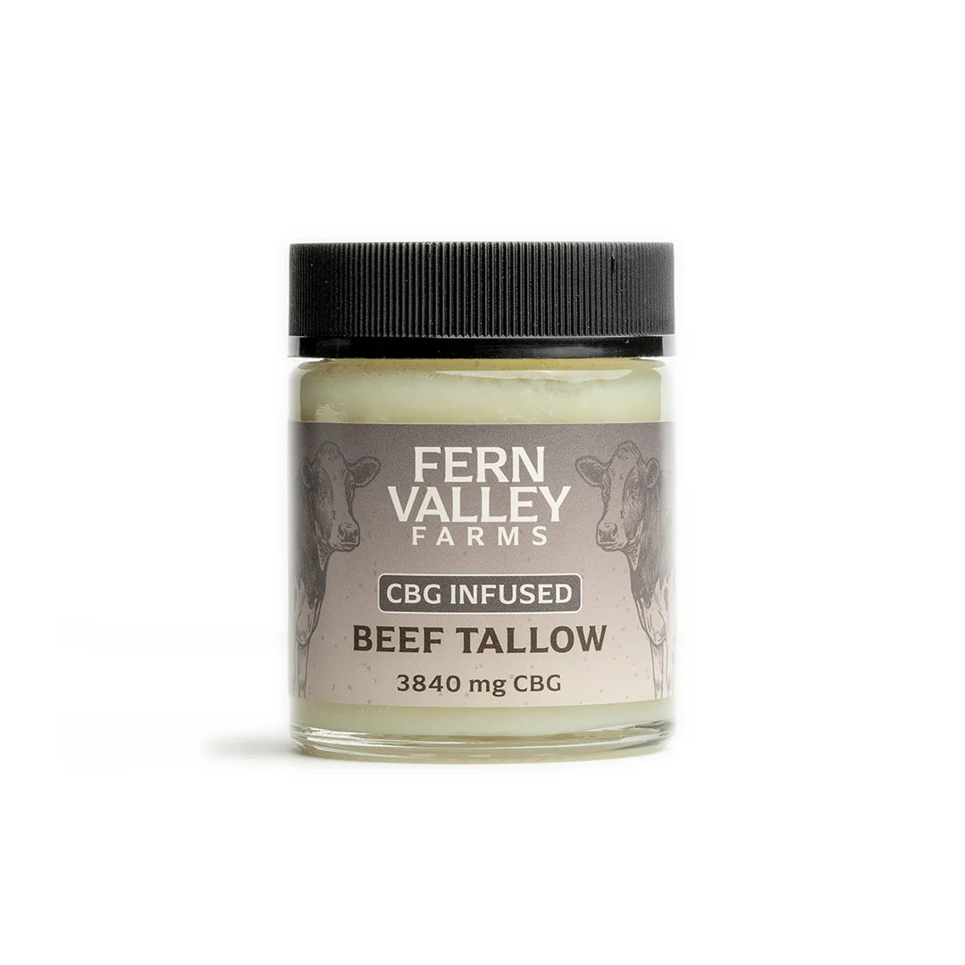 cbg infused beef tallow 3.88 oz jar