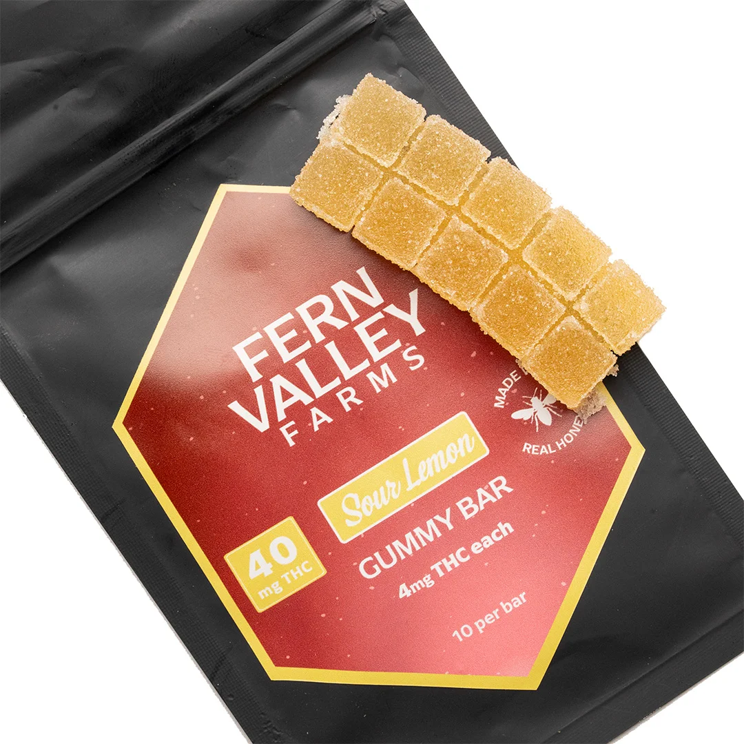 d9 gummy bar sour lemon made with real honey